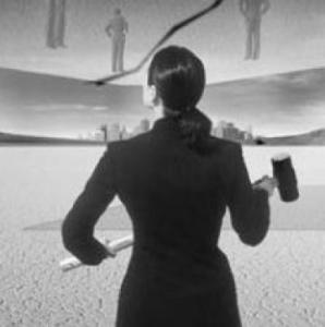 Woman Facing the Glass Ceiling